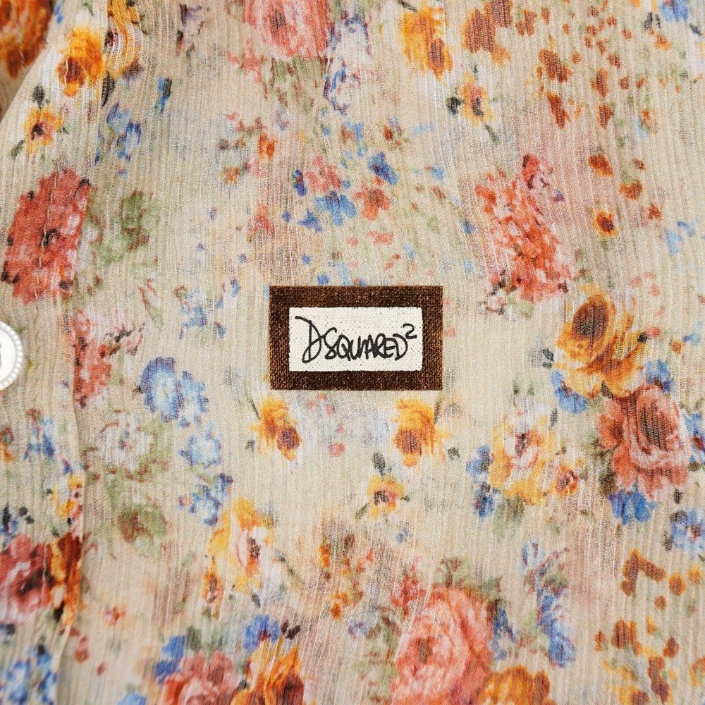 Dsquared2 Silk Floral-Print Button Up Shirt Women's - FCM58 - Picture 5 of 12